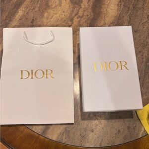 Dior Luxurious White and Gold gift box, bag and Dior monogram tissue paper!